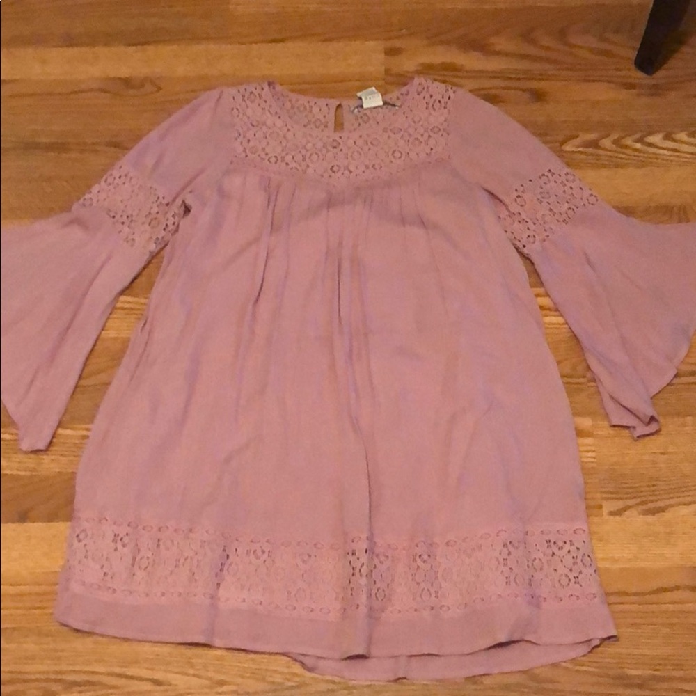 Light rusty pink flowy dress